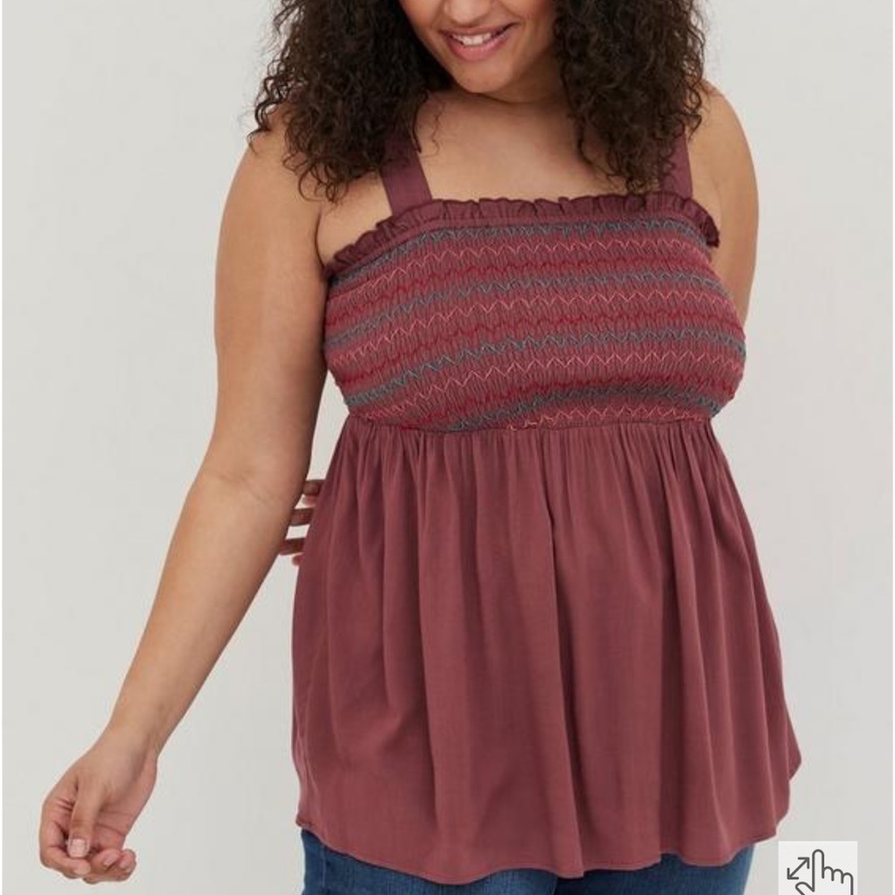 Torrid Smocked Babydoll Tank